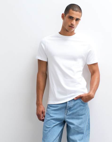 ASOS DESIGN – Biały bardzo gruby T-shirt o regularnym kroju - view 1