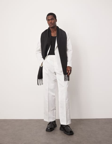 ASOS DESIGN – Biały dopasowany garnitur w żakardowy wzór skóry węża - view 1