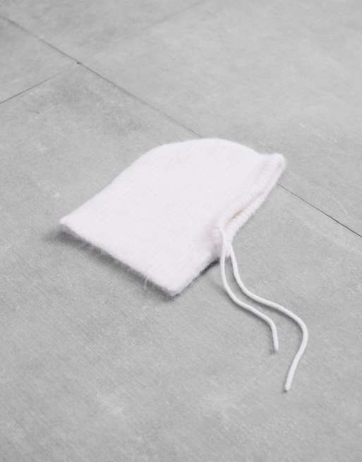 ASOS DESIGN – Biały dzianinowy kaptur, 3 z 3