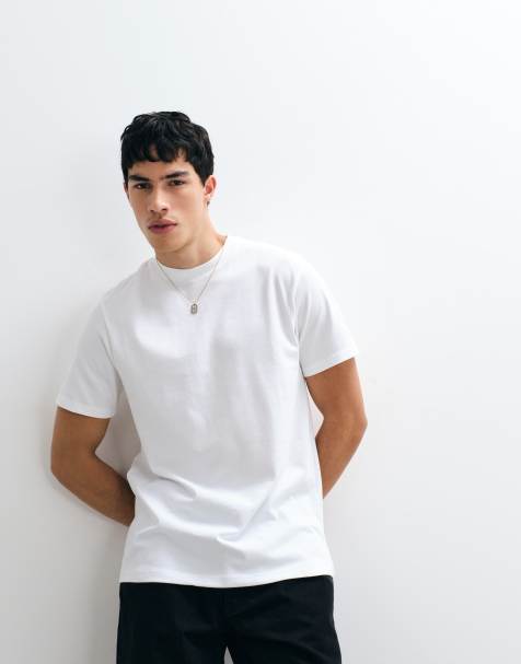 ASOS DESIGN – Biały gruby T-shirt o regularnym kroju - view 1