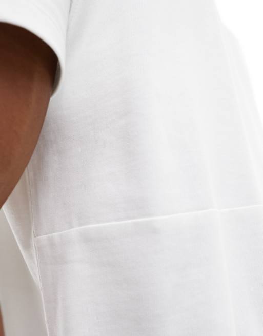 ASOS DESIGN – Biały gruby T-shirt panelowy, 2 z 4