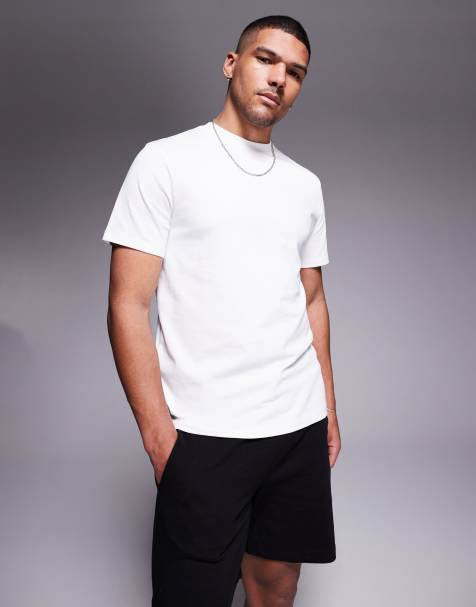ASOS DESIGN – Biały gruby T-shirt z okrągłym dekoltem o gramaturze 240 g/m² - view 1