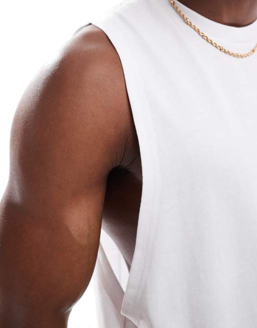 ASOS DESIGN – Biały klasyczny top bez rękawów z okrągłym dekoltem , 2 z 4
