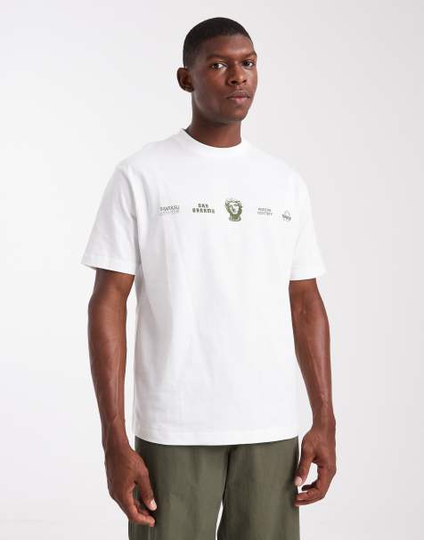ASOS DESIGN – Biały luźny T-shirt z nadrukiem tekstowym - view 1