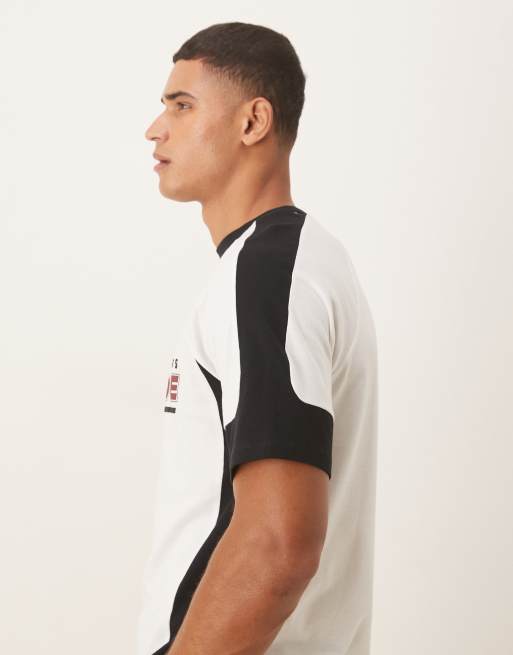 ASOS DESIGN – Biały luźny T-shirt ze sportowym nadrukiem, 4 z 5