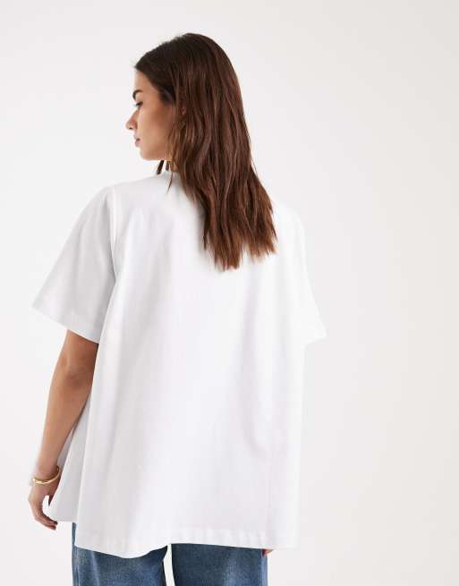 ASOS DESIGN – Biały luźny top z zakładkami przy dekolcie, 4 z 4
