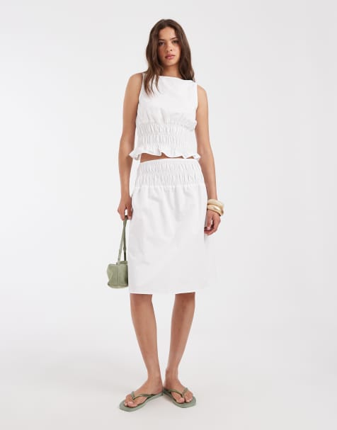 ASOS DESIGN – Biały marszczony zestaw - view 1