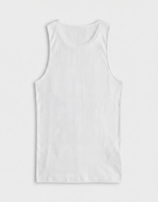 ASOS DESIGN – Biały prążkowany podkoszulek basic o kroju podkreślającym sylwetkę, 7 z 7
