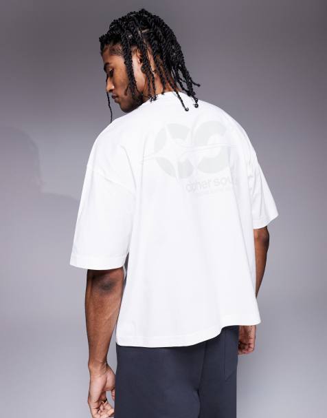 ASOS DESIGN – Biały pudełkowy T-shirt oversize z grafiką - view 1