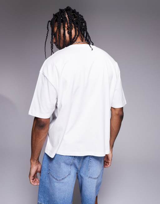 ASOS DESIGN – Biały T-shirt o pudełkowym kroju oversize z letnią grafiką, 2 z 4