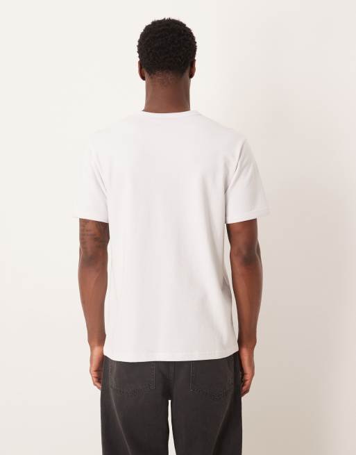 ASOS DESIGN – Biały T-shirt o regularnym kroju z dzianiny boucle, 3 z 5