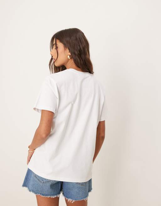 ASOS DESIGN – Biały T-shirt o regularnym kroju z grafiką „I <3 LDN”, 3 z 4