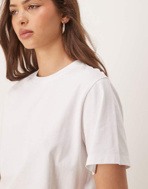ASOS DESIGN – Biały T-shirt o regularnym kroju z okrągłym dekoltem, 4 z 4