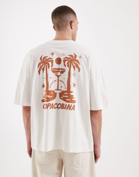 ASOS DESIGN – Biały T-shirt oversize z grafiką kwiatów na plecach - view 1