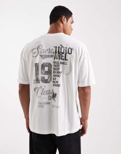 ASOS DESIGN – Biały T-shirt oversize z grafiką w ulicznym stylu - view 1