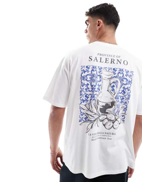 ASOS DESIGN oversized t-shirt with floral graphic in white