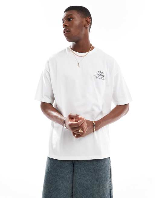 ASOS DESIGN – Biały T-shirt oversize z kwiatową grafiką, 2 z 4