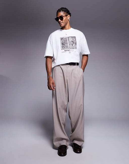 ASOS DESIGN – Biały T-shirt oversize z kwiatową grafiką, 3 z 4