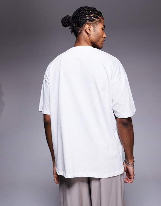 ASOS DESIGN – Biały T-shirt oversize z kwiatową grafiką, 4 z 4