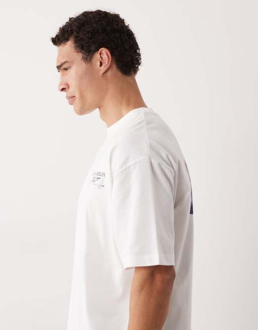 ASOS DESIGN – Biały T-shirt oversize z kwiatowym motywem, 4 z 5
