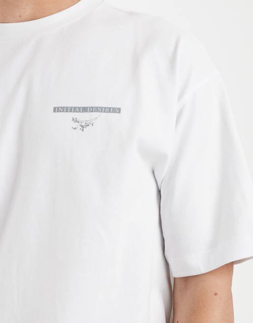 ASOS DESIGN – Biały T-shirt oversize z kwiatowym motywem, 5 z 5