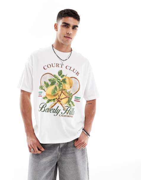 ASOS DESIGN oversized t-shirt with summer graphic in white
