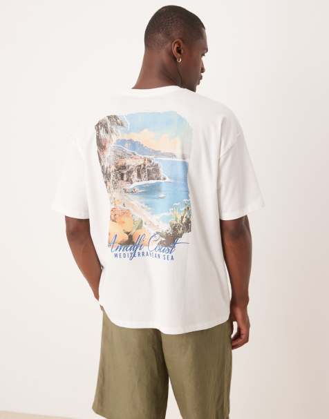 ASOS DESIGN oversized t-shirt with summer graphic in white