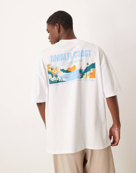 ASOS DESIGN oversized t-shirt with high summer graphic in white