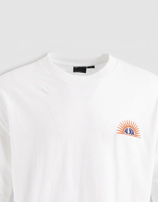 ASOS DESIGN – Biały T-shirt oversize z letnim haftem na piersi, 8 z 9