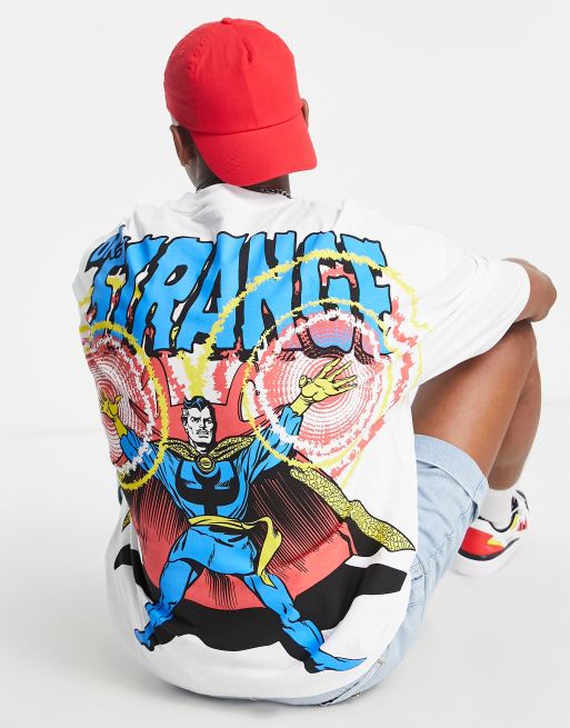 ASOS DESIGN – Biały T-shirt oversize z motywem Dr Strange