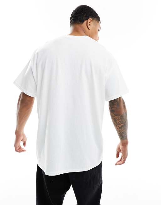 ASOS DESIGN – Biały T-shirt oversize z nadrukiem na piersi, 2 z 3