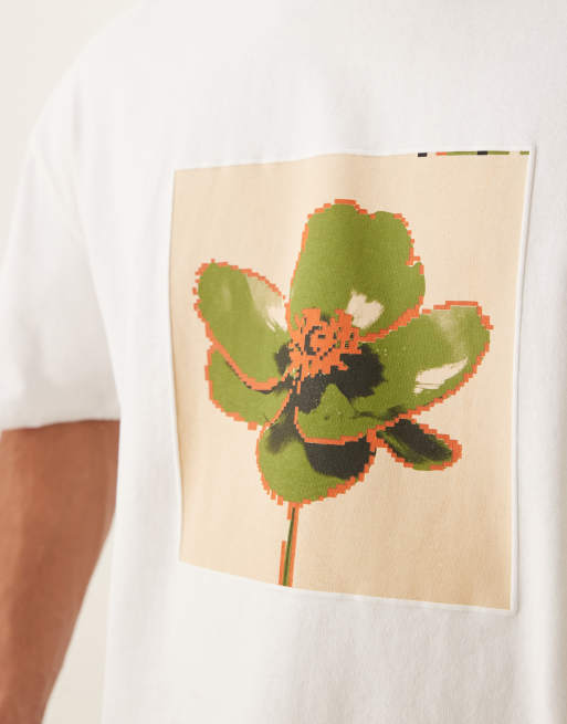ASOS DESIGN – Biały T-shirt oversize z nadrukiem na piersi, 4 z 4