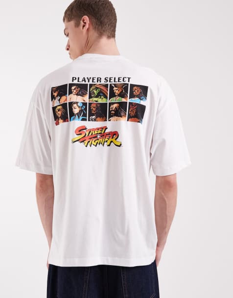 ASOS DESIGN – Biały T-shirt oversize z nadrukiem „Street Fighter“ - view 1