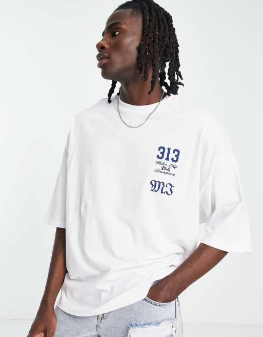 ASOS DESIGN – Biały T-shirt oversize z nadrukiem tygrysa z przodu, 3 z 4