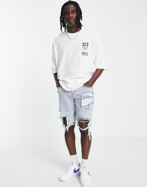 ASOS DESIGN – Biały T-shirt oversize z nadrukiem tygrysa z przodu, 4 z 4