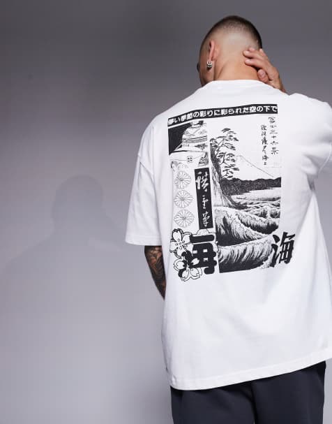 ASOS DESIGN – Biały T-shirt oversize z ozdobną grafiką - view 1
