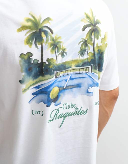 ASOS DESIGN – Biały T-shirt oversize z tenisową grafiką na plecach, 4 z 9