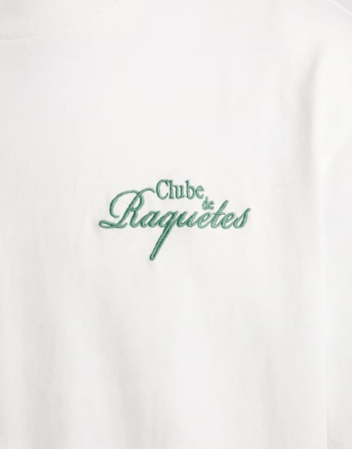 ASOS DESIGN – Biały T-shirt oversize z tenisową grafiką na plecach, 8 z 9