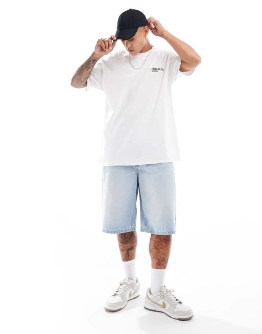 ASOS DESIGN – Biały T-shirt oversize z tenisowym nadrukiem na plecach, 3 z 4