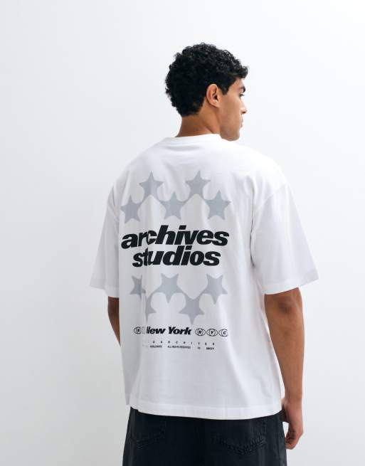ASOS DESIGN – Biały T-shirt oversize ze sportową grafiką, 4 z 5