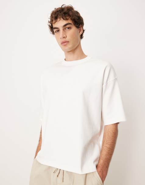ASOS DESIGN premium interlock boxy oversized t-shirt in white
