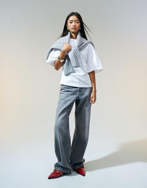 ASOS DESIGN – Biały T-shirt z gorsetową talią, 4 z 4