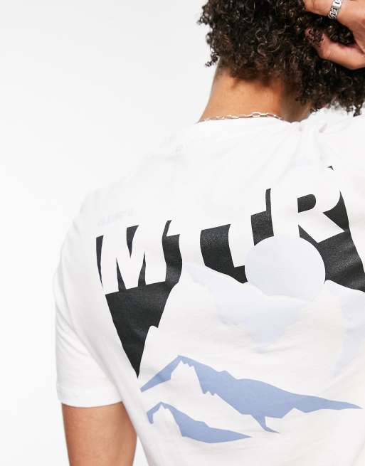 ASOS DESIGN – Biały T-shirt z górskim nadrukiem na plecach, 2 z 4