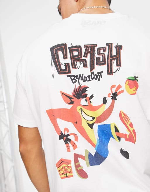 ASOS DESIGN – Biały T-shirt z nadrukiem Crasha Bandicoota, 3 z 4