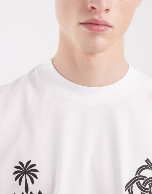 ASOS DESIGN – Biały top bez rękawów oversize z grafiką piłkarską „Paraiso“ , 3 z 5
