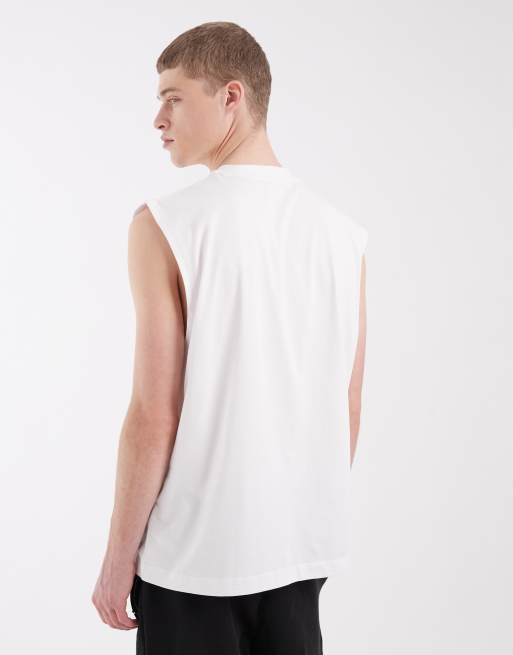 ASOS DESIGN – Biały top bez rękawów oversize z grafiką piłkarską „Paraiso“ , 5 z 5