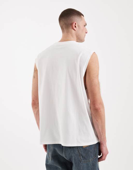 ASOS DESIGN – Biały top bez rękawów oversize z grafiką piłkarską, 3 z 5