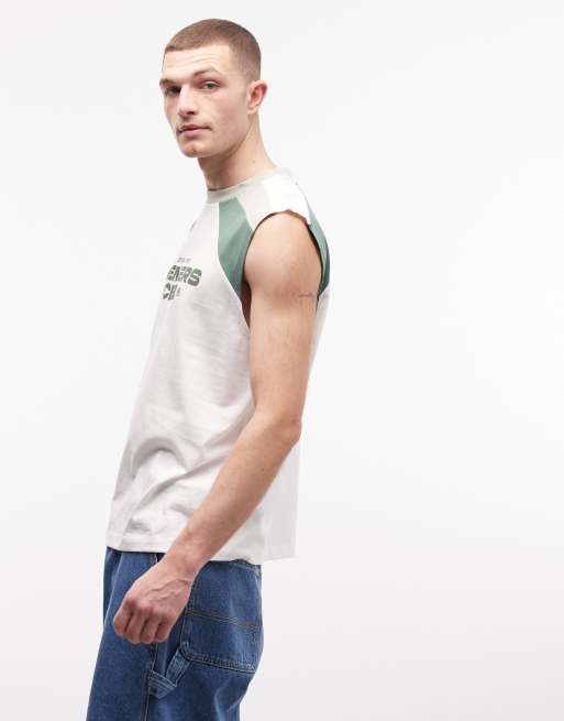 ASOS DESIGN – Biały top bez rękawów oversize z grafiką z przodu, 5 z 5