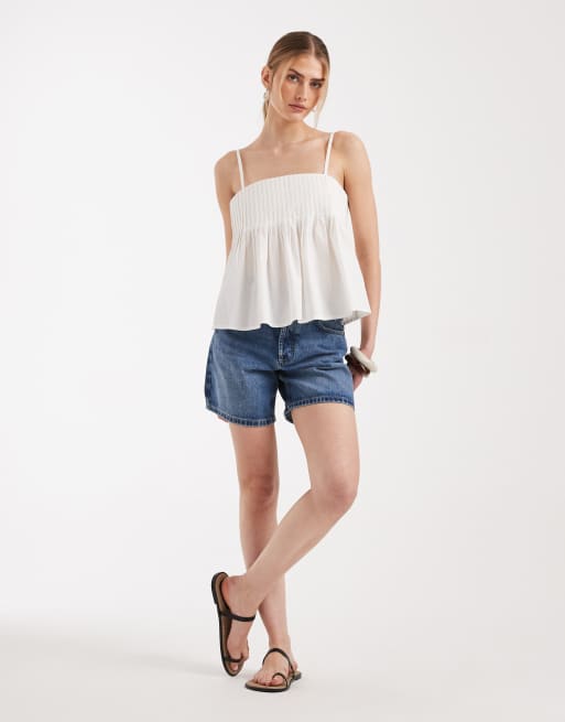 ASOS DESIGN – Biały top na ramiączkach z zakładkami, 3 z 4