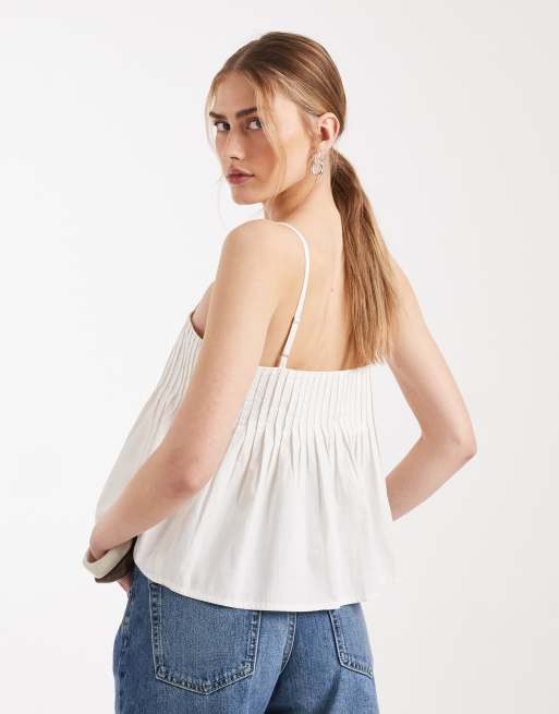 ASOS DESIGN – Biały top na ramiączkach z zakładkami, 4 z 4